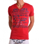 Diesel Cleantix Cotton Stretch V-Neck T-Shirt